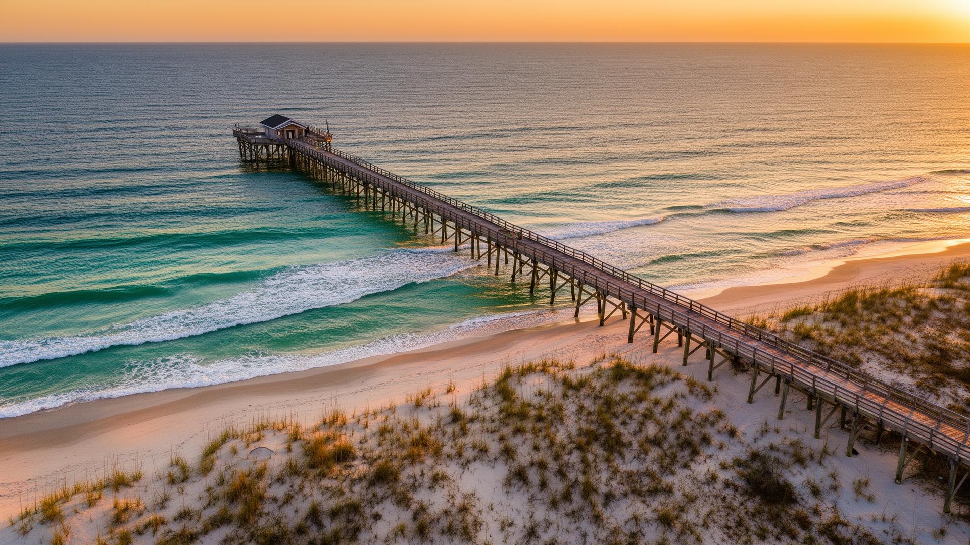 Nags Head pier at sunset
